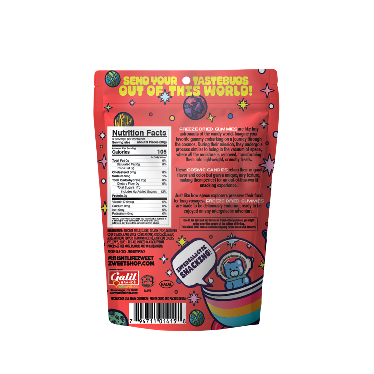 Cosmoz Freeze Dried Sour Watermelon| 3 oz | Zweet