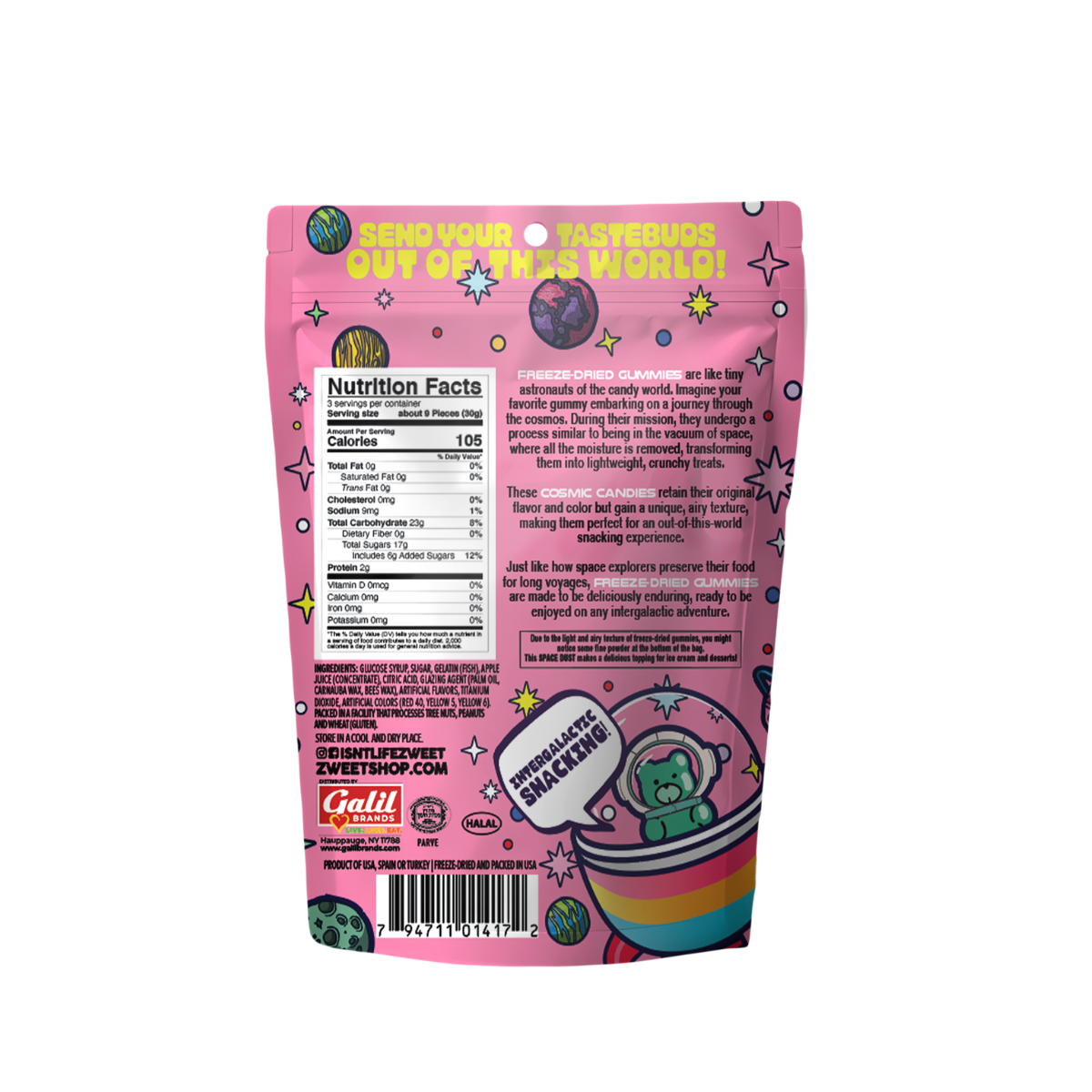 Cosmoz Freeze Dried Pink Lemonade | 3 oz | Zweet