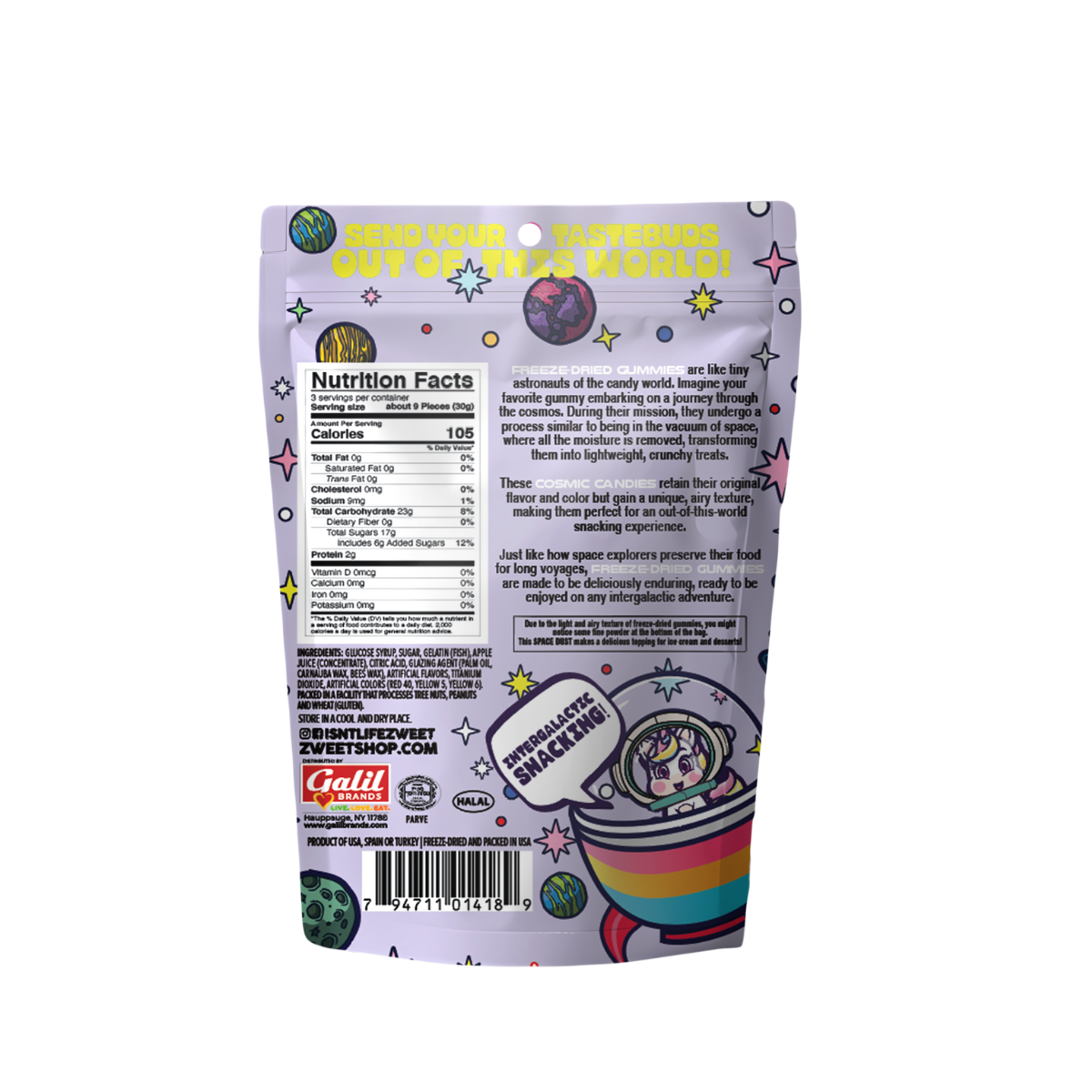 Cosmoz Freeze Dried Unicorn | 3 oz | Zweet