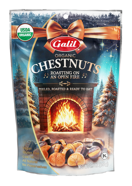 Organic Roasted Chestnuts | Peeled & Ready to Eat | 3.5 oz | Galil