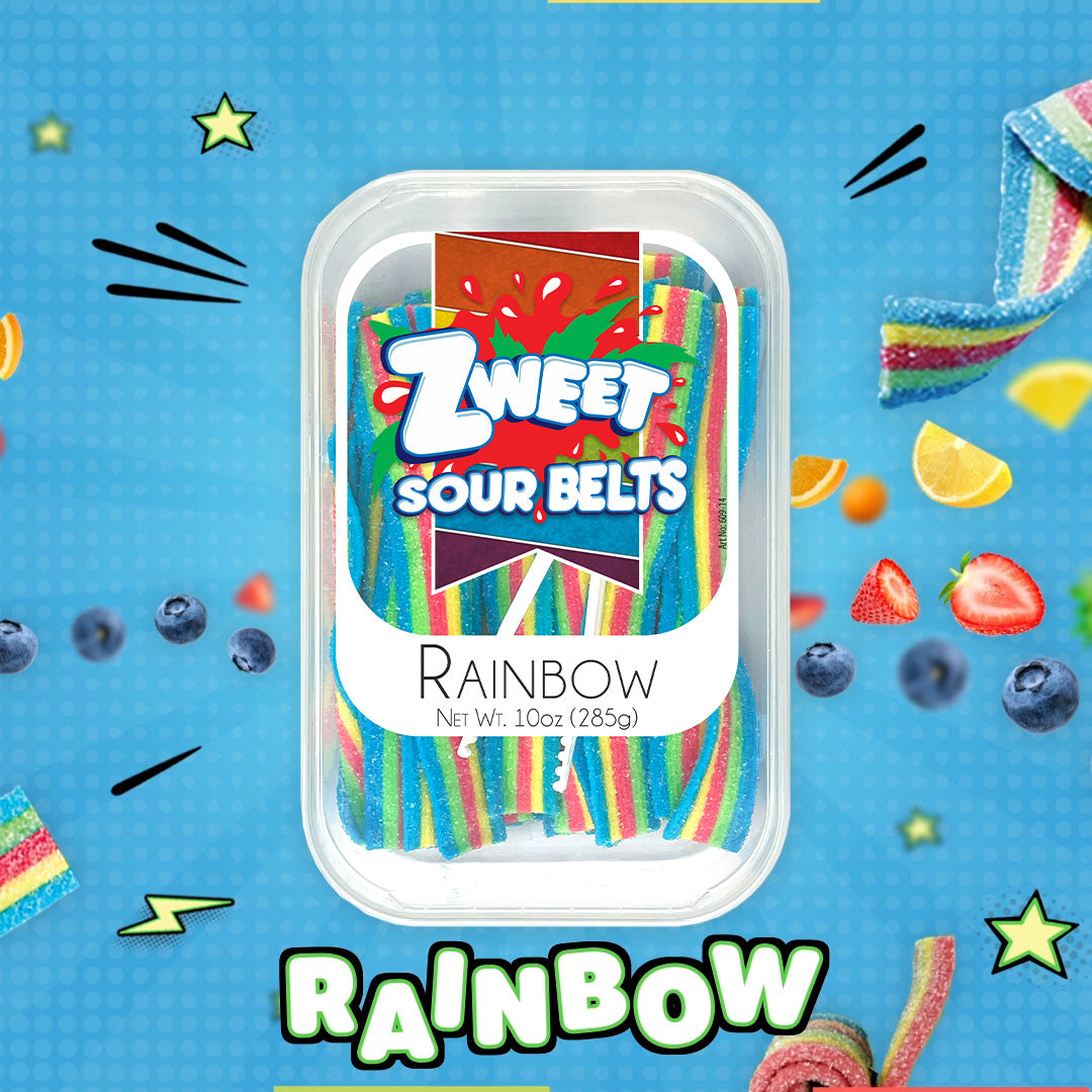Sour Rainbow Belts | Zweet | 10 oz