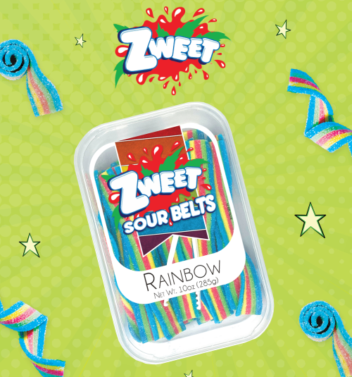 Sour Rainbow Belts | Zweet | 10 oz