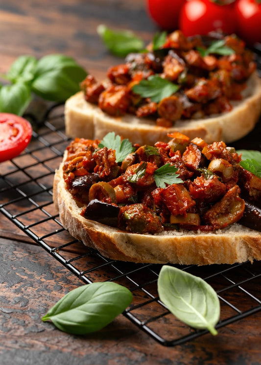 Grilled Eggplant Caponata-Style Dip