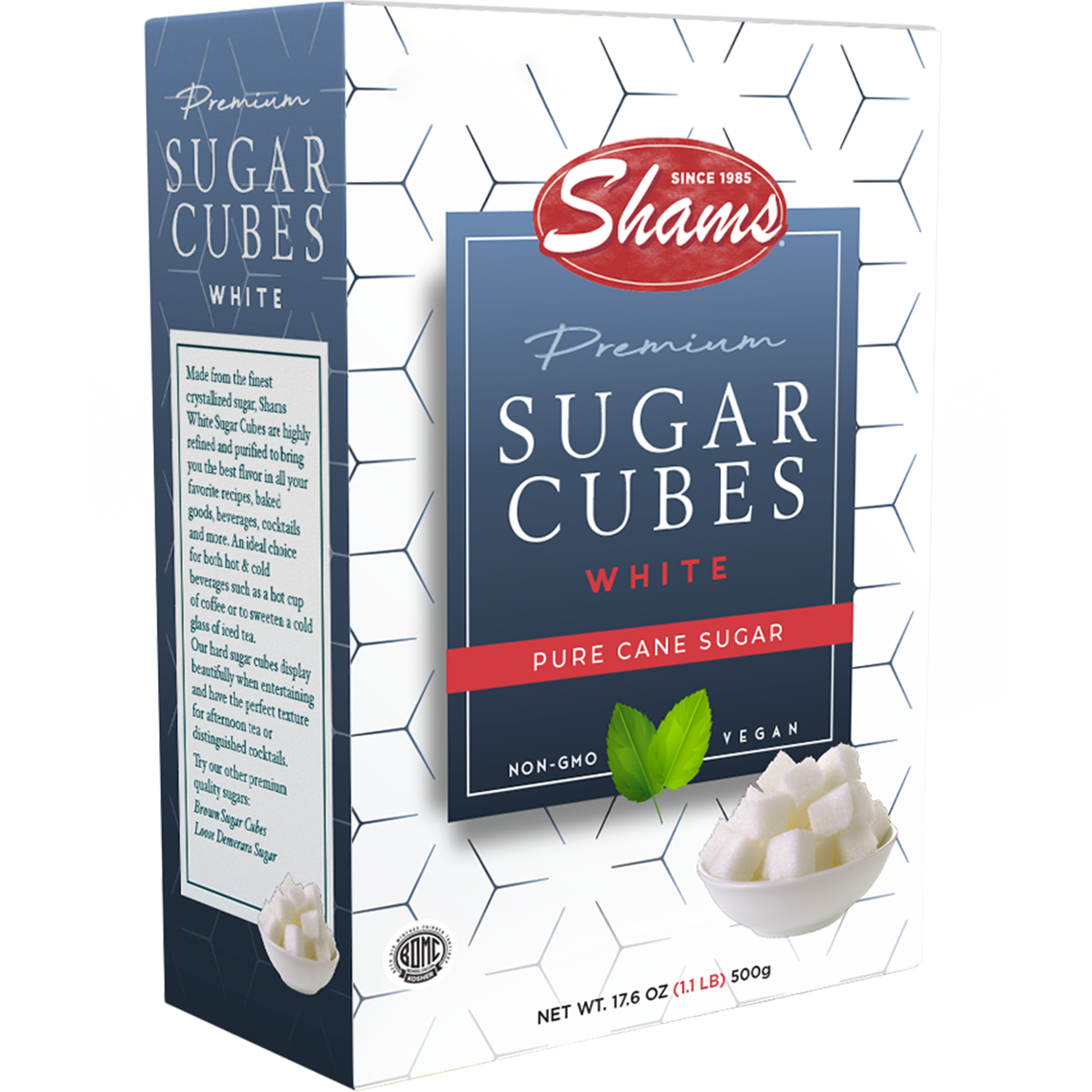 Premium White Sugar Cubes | Box | 17.6 oz | Shams