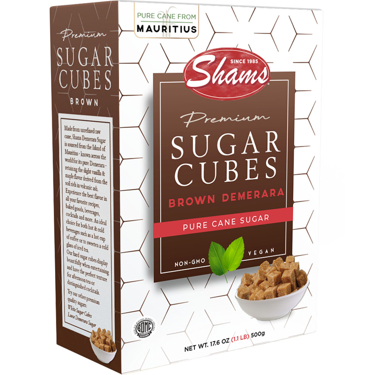 Brown/Demerara Sugar Cubes | Box | 17.6 oz | Shams