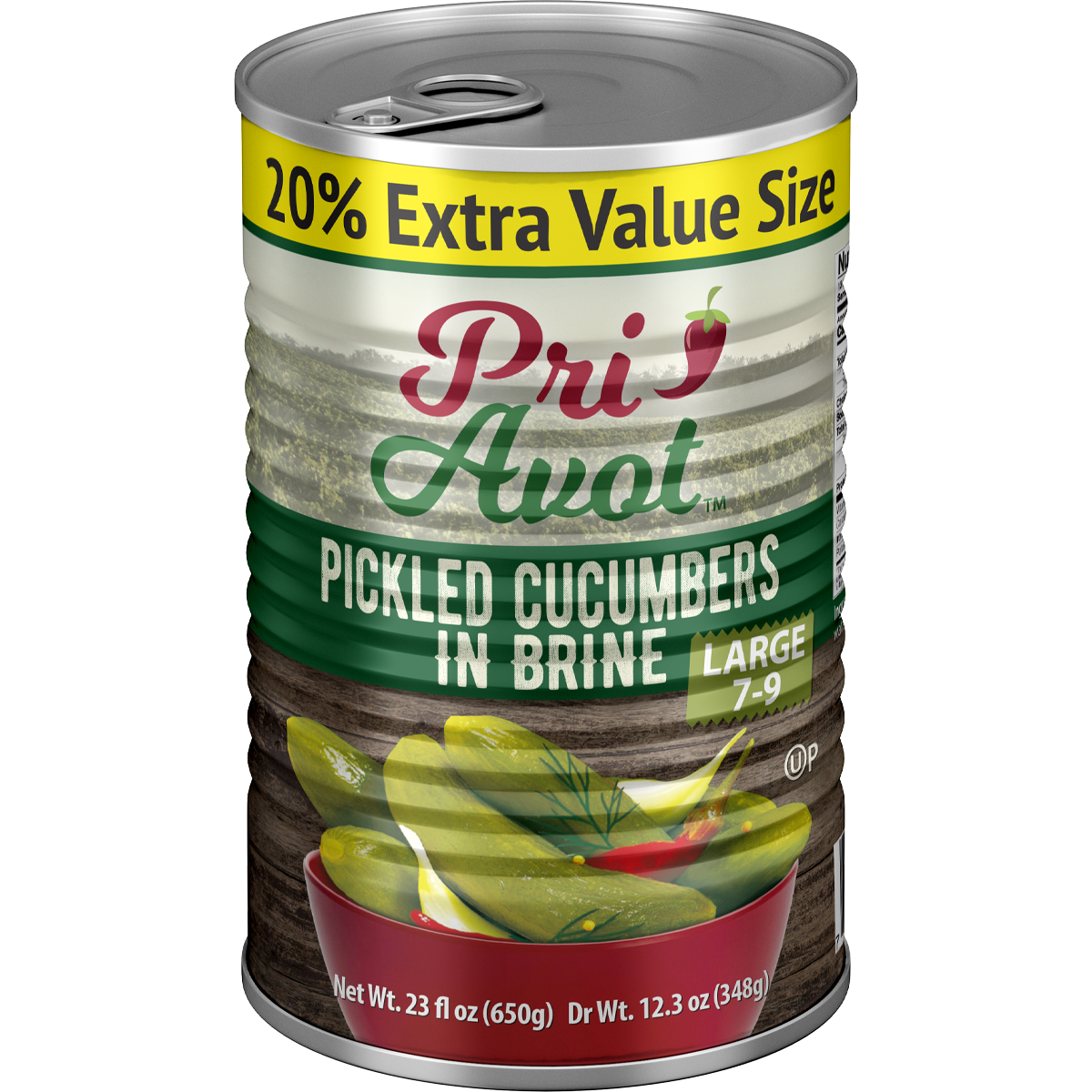 Cucumber Pickles | 7-9 Brine | 23 oz | Pri-Avot