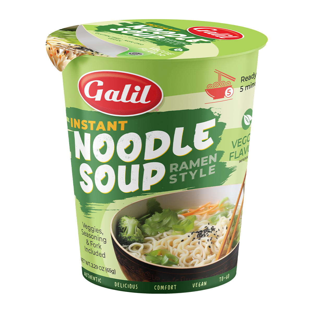 Galil Instant Cup Soup | Vegetable | Gluten Free Rice Ramen