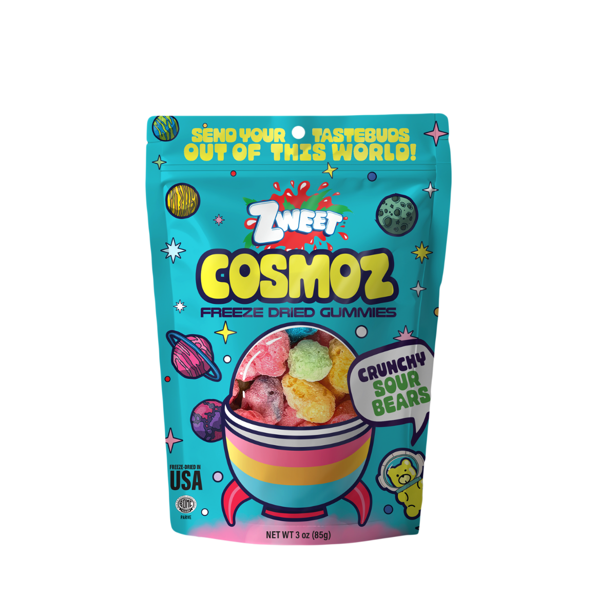 Cosmoz Freeze Dried Sour Bears | 3oz | Zweet