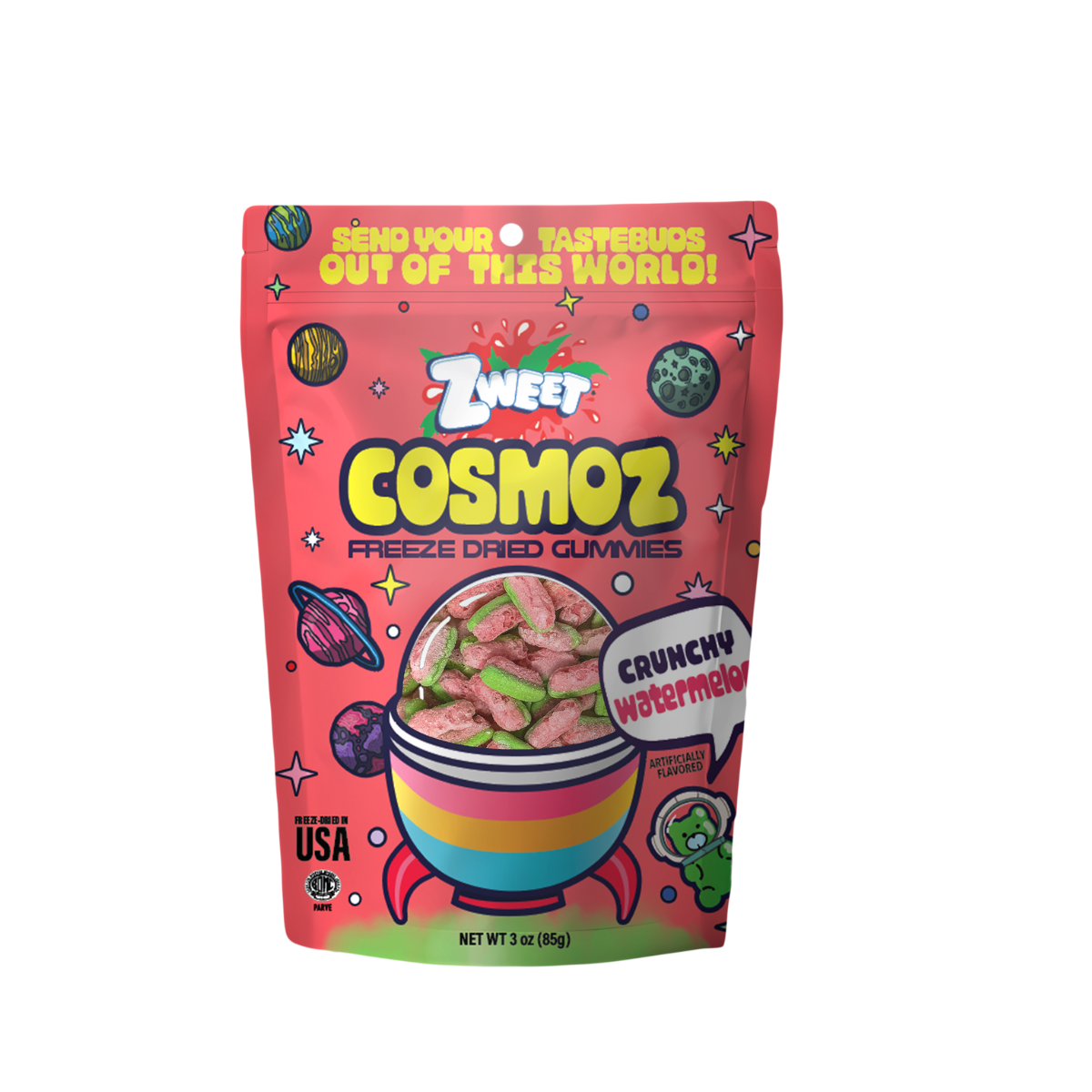 Cosmoz Freeze Dried Sour Watermelon| 3oz | Zweet