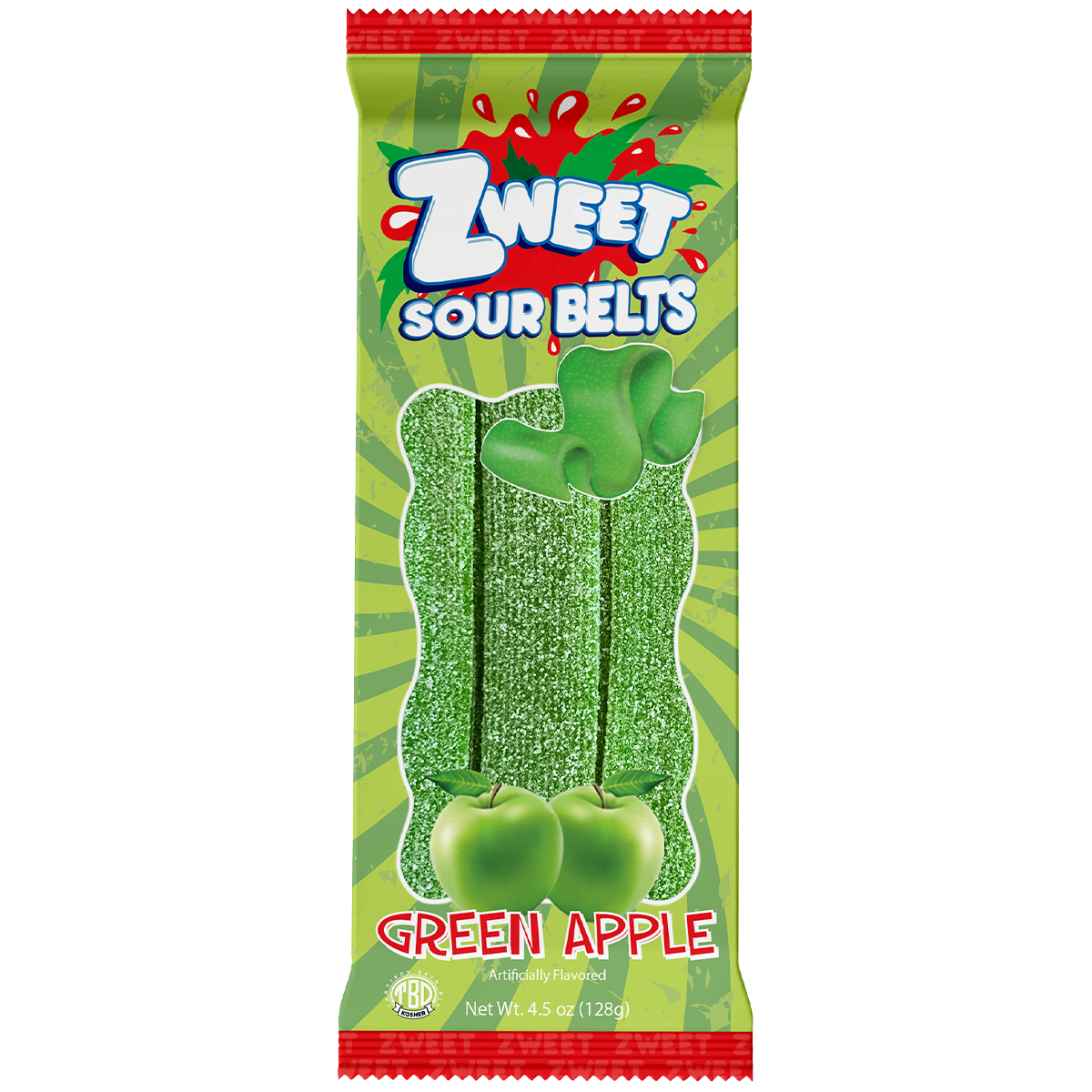 Sour Apple Belts | Go-Pack | Zweet | 4.5 oz