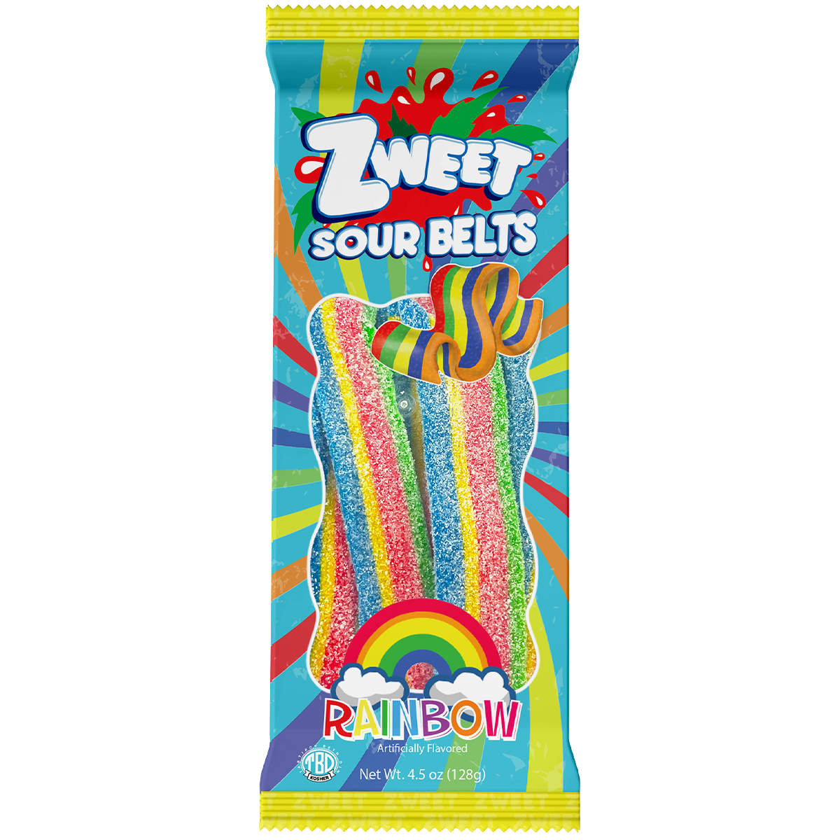 Sour Rainbow Belts | Zweet | Go-Pack | 4.5 oz