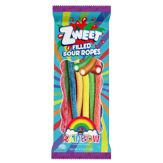 Sour Rainbow Ropes Filled | Zweet | Go-Pack | 4.5 oz