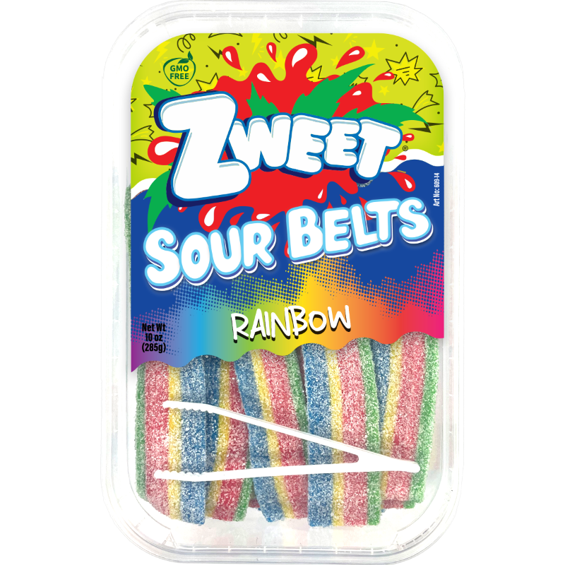 Sour Rainbow Belts  | Zweet | 10 oz