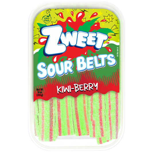 Sour Kiwi Strawberry Belts | Zweet | 10 oz