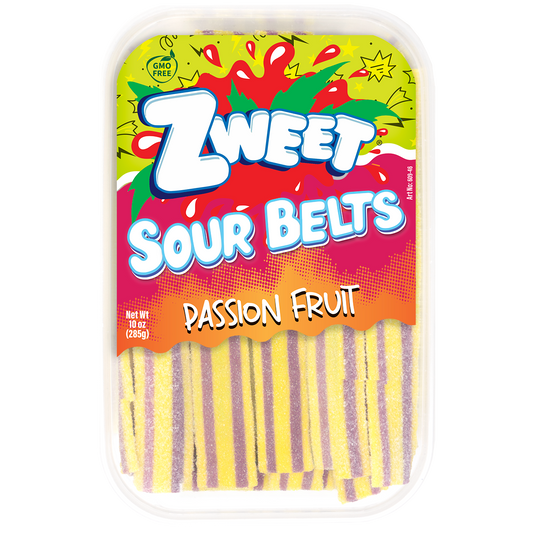 Sour Passion Fruit Belts | Zweet | 10 oz