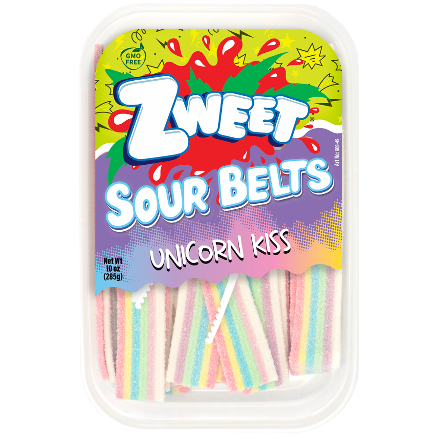 Unicorn Kiss Sour Belts | Zweet | 10 oz