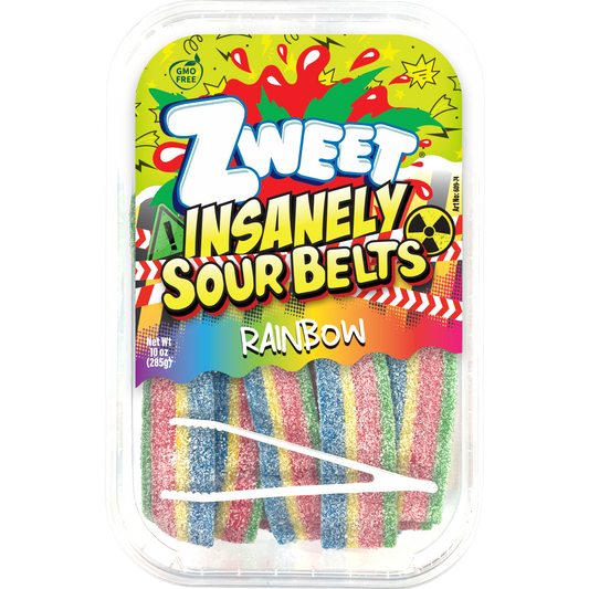 Insanely Sour Rainbow Belts | Zweet | 10 oz