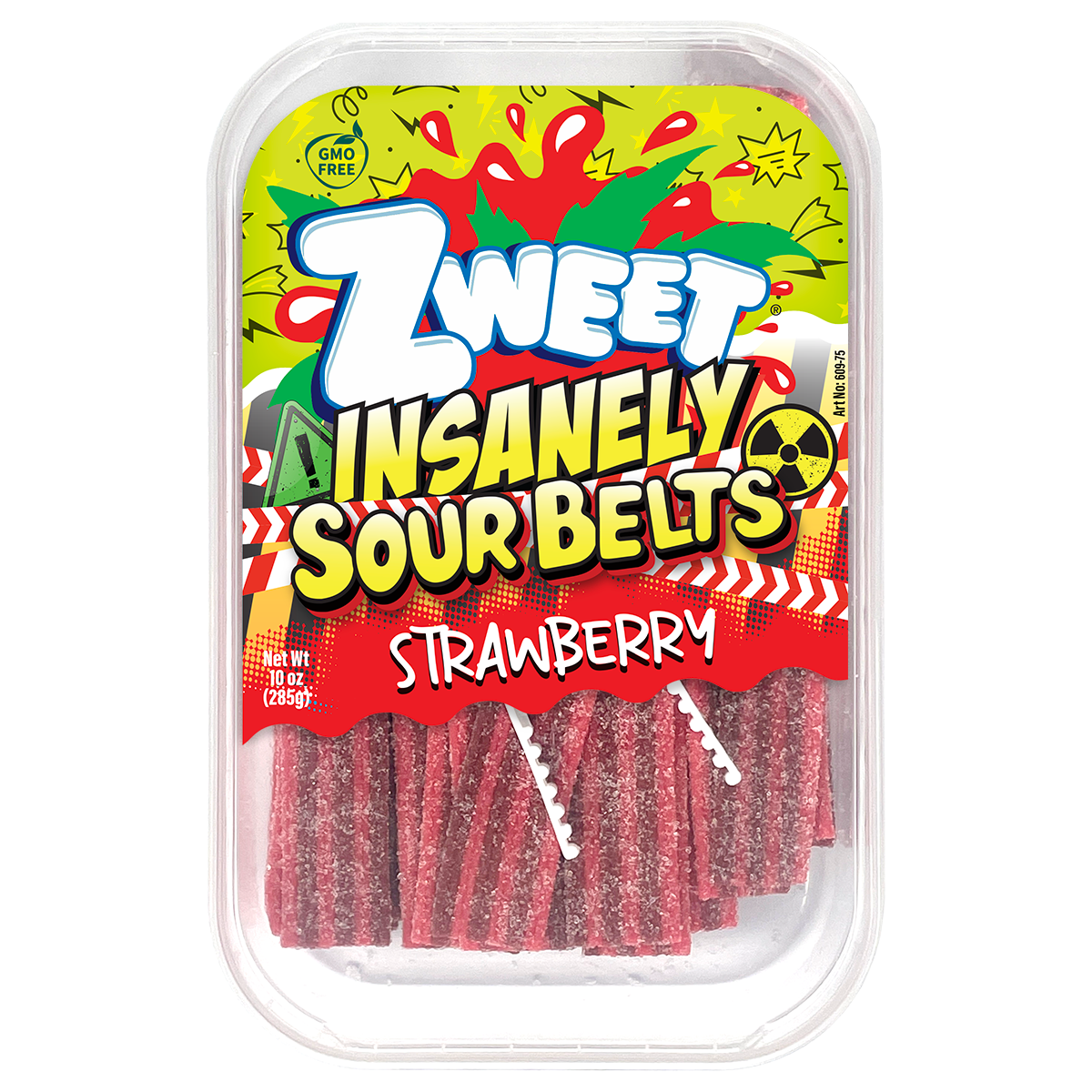 Insanely Sour Strawberry Belts | Zweet | 10 oz