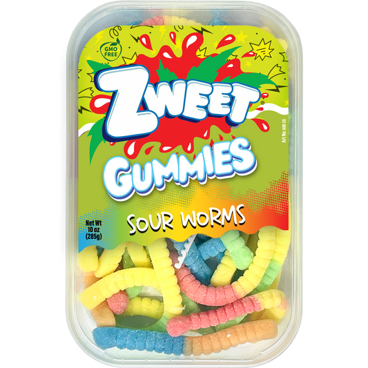 Neon Gummy Sour Worms | Zweet | 10 oz