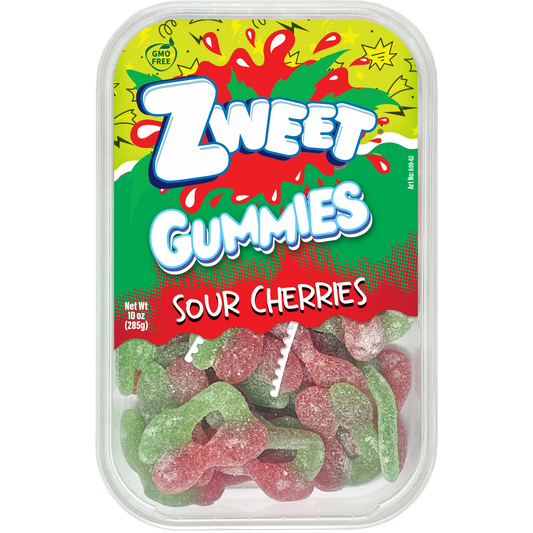 Sour Gummy Cherries | Zweet | 10 oz