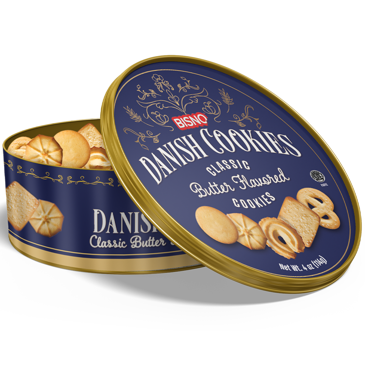 Danish Cookies | Mini-Tin | 4 oz | Bisno