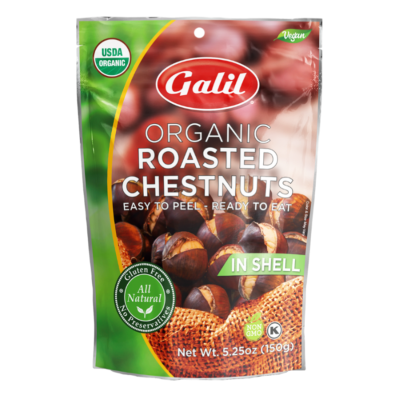 Organic Roasted Chestnuts | w/Shell | 5.25 oz | Galil