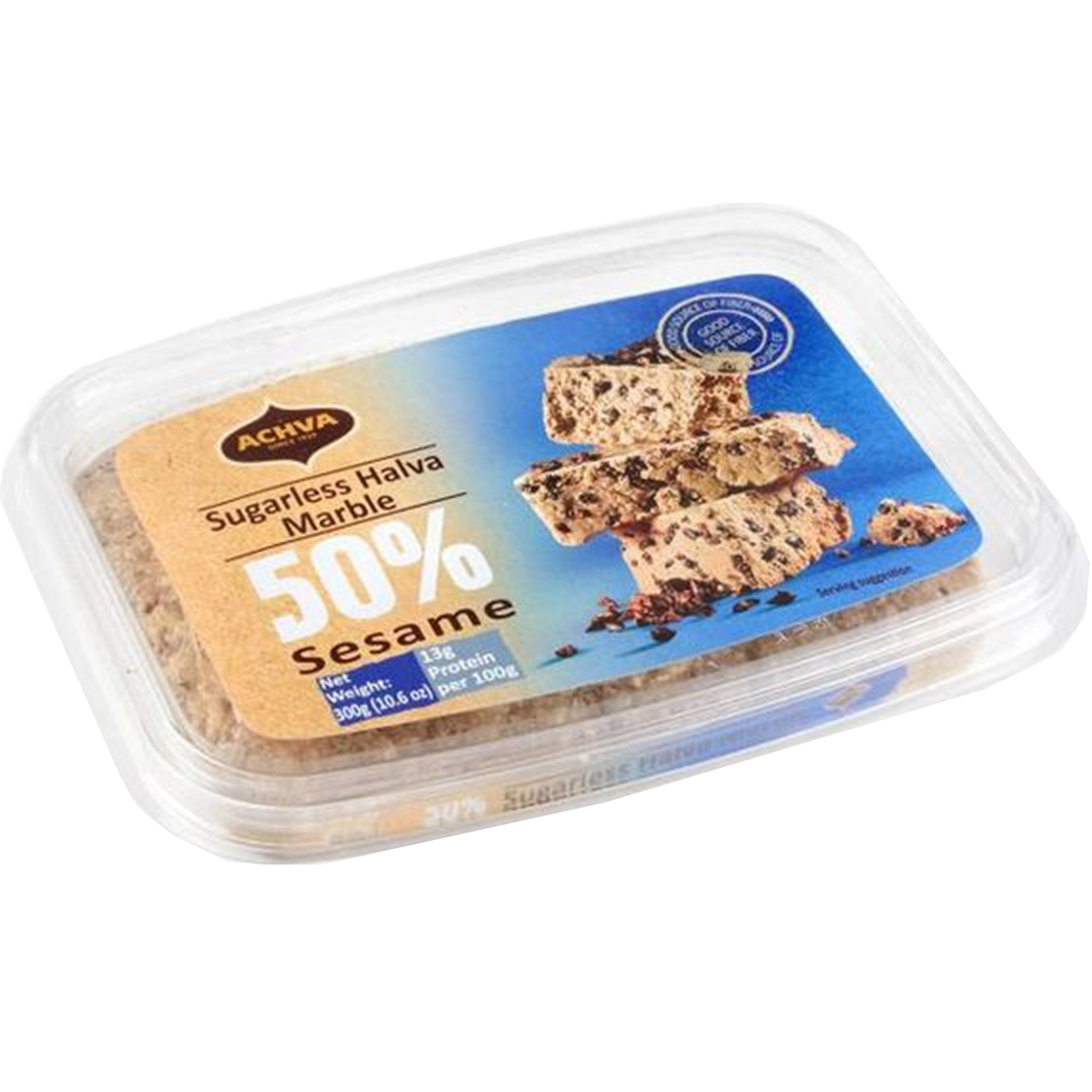 Sugar-Free Marble Halva Slice | Achva | 10.6 oz