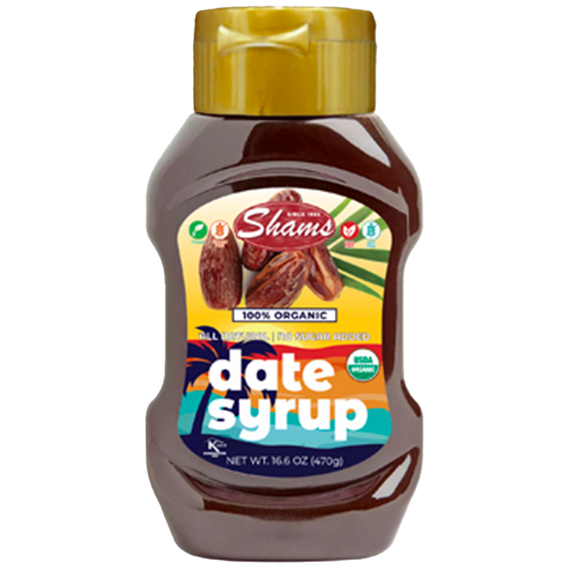 USDA Organic Date Syrup | Squeeze Bottle | 16.6 oz | Shams
