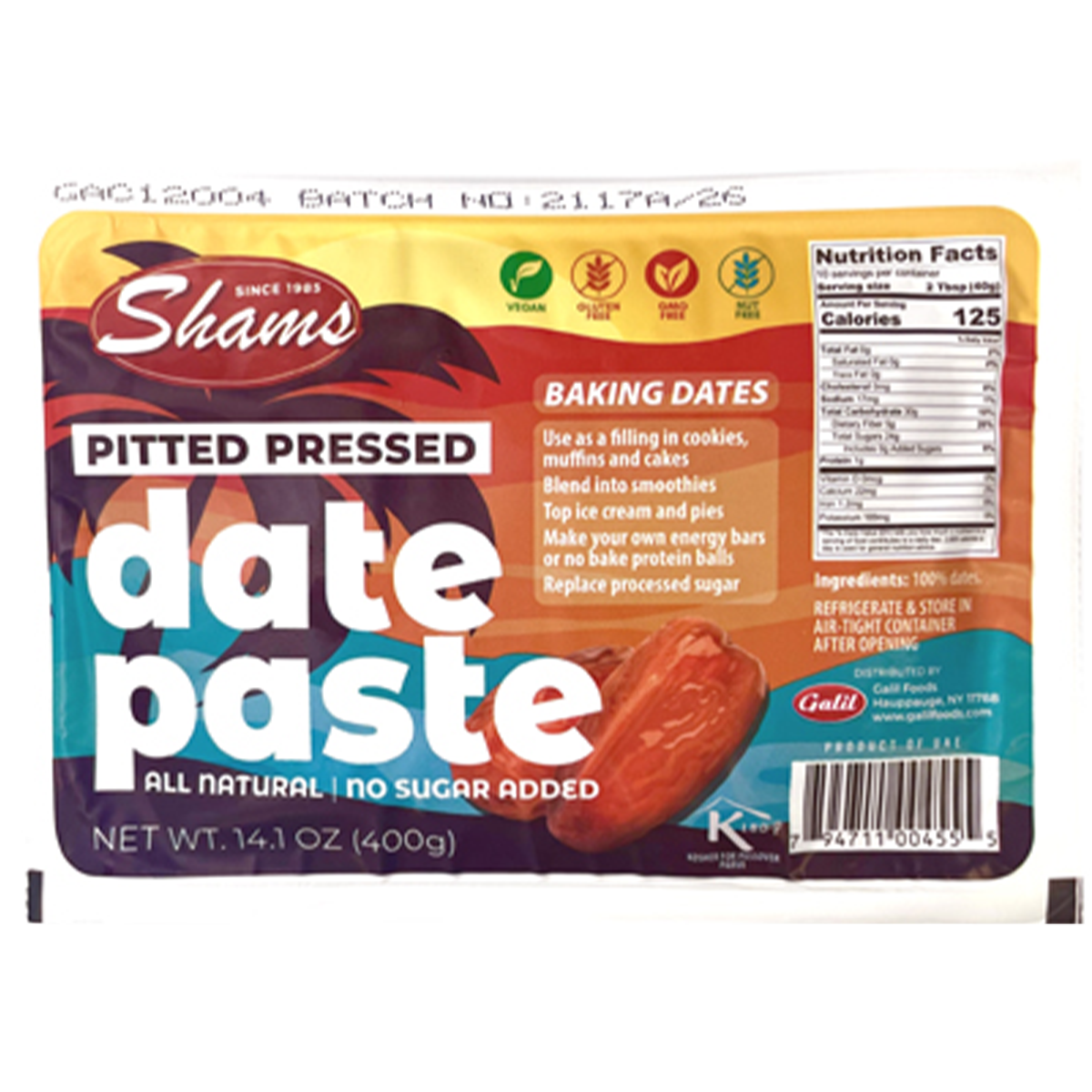 Shams Pitted Pressed Date Paste