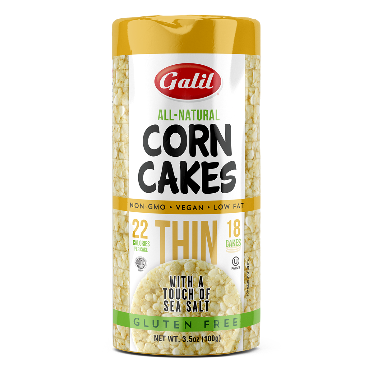 Thin Corn Cakes | Round | Salt | 3.5 oz | Galil