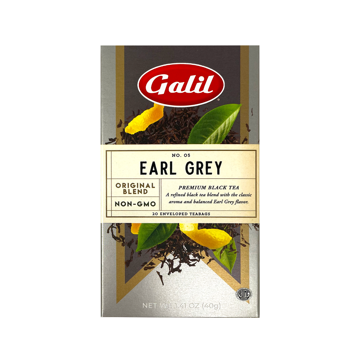 Earl Grey Black Tea | 20' Tea Bags | 1.41 oz | Galil