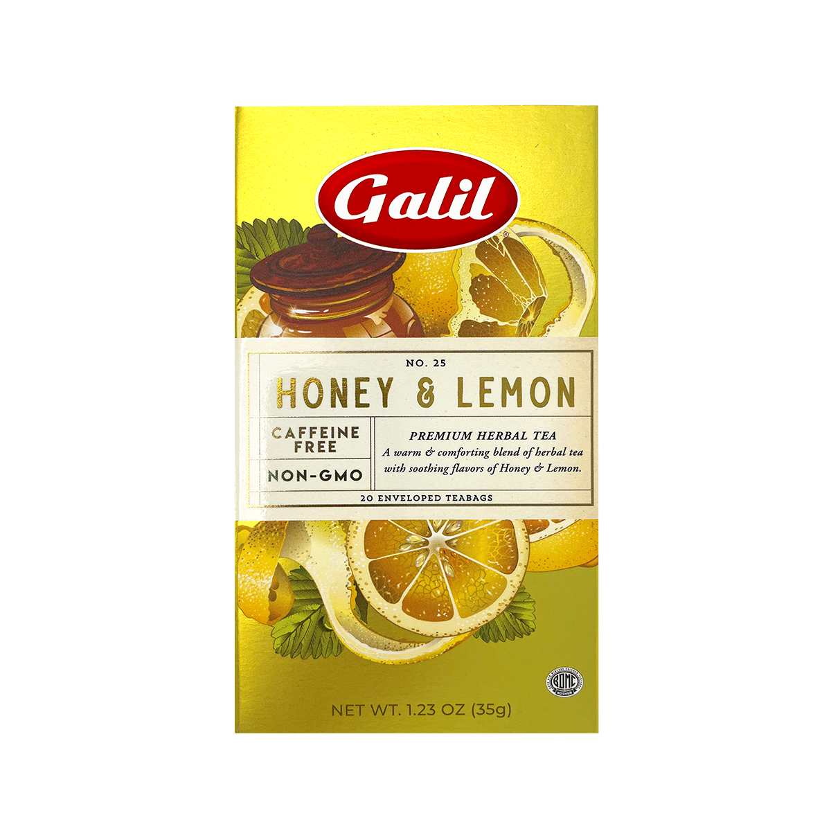 Honey & Lemon Herbal Tea | 1.23 oz | Galil