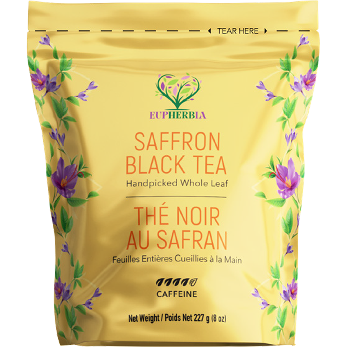 Loose Black Saffron Tea | 8 oz | Eupherbia