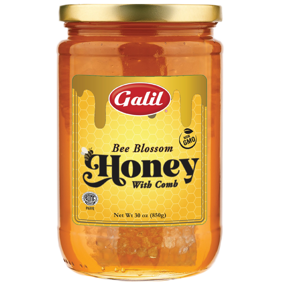 Honey with Comb | Jar | 30 oz |Galil
