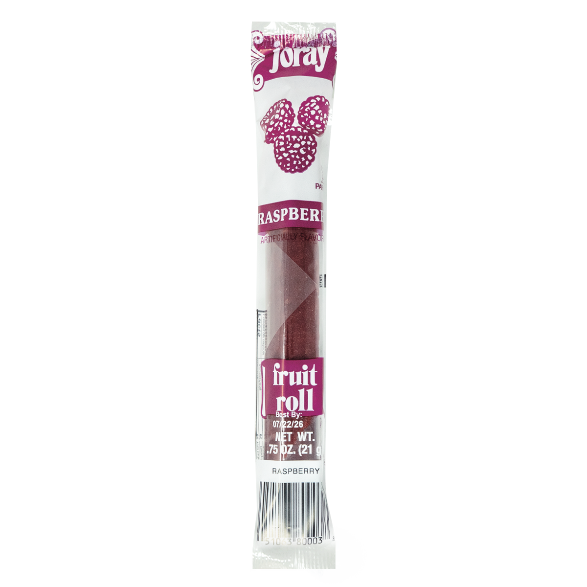 Raspberry Fruit Rolls | Real Fruit | .75 oz | Joray