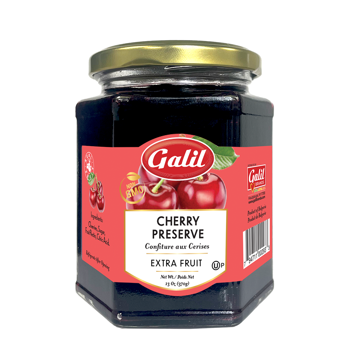 Cherry Preserve | Fruit Jam | 13 oz | Galil