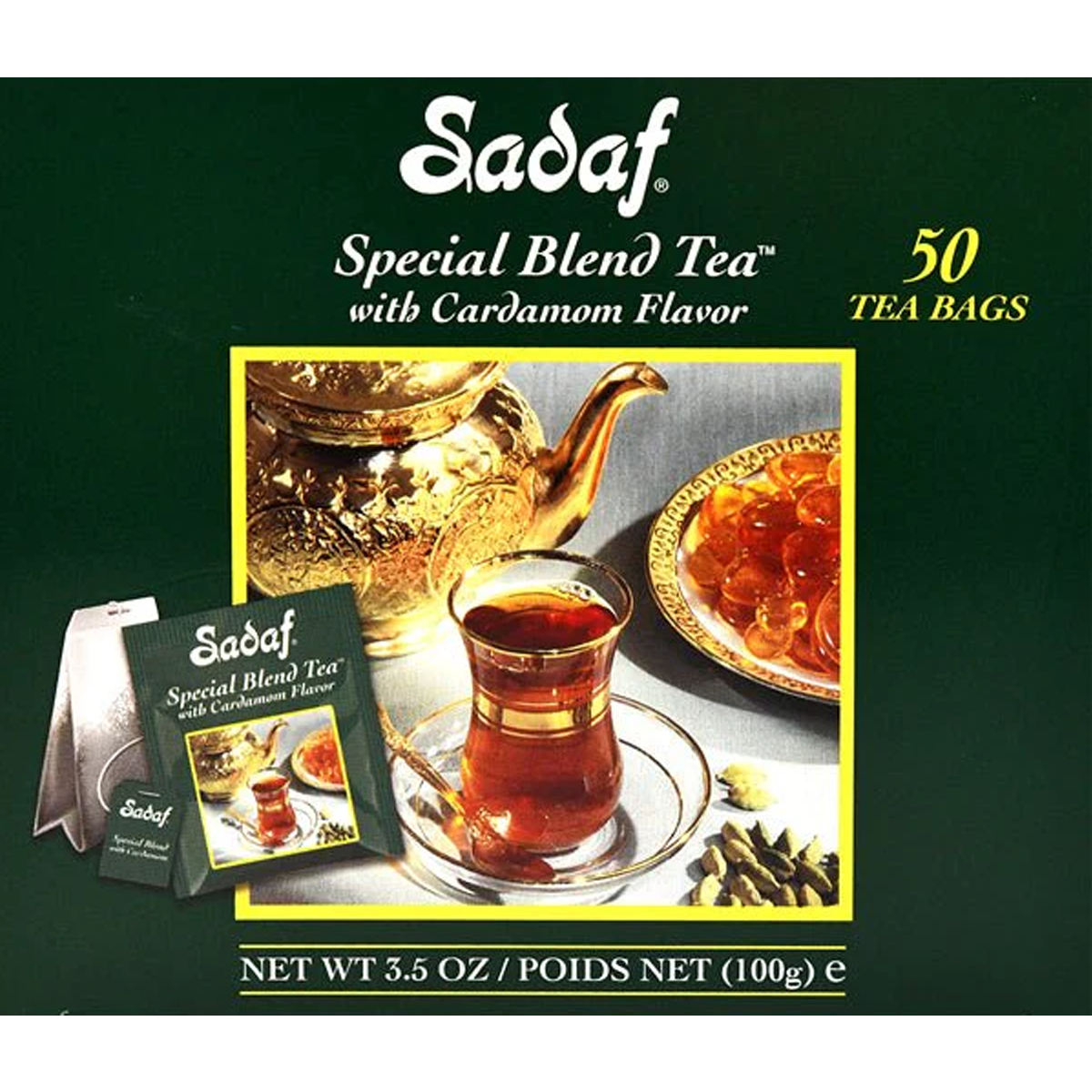 Cardamom | Tea | 50' Tea Bags | Sadaf