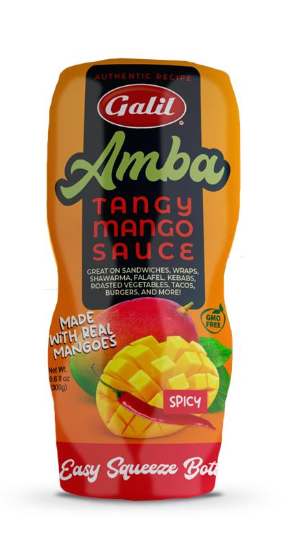 Spicy Tangy Mango Sauce | Squeeze Bottle | 10.6 oz | Bomba Amba