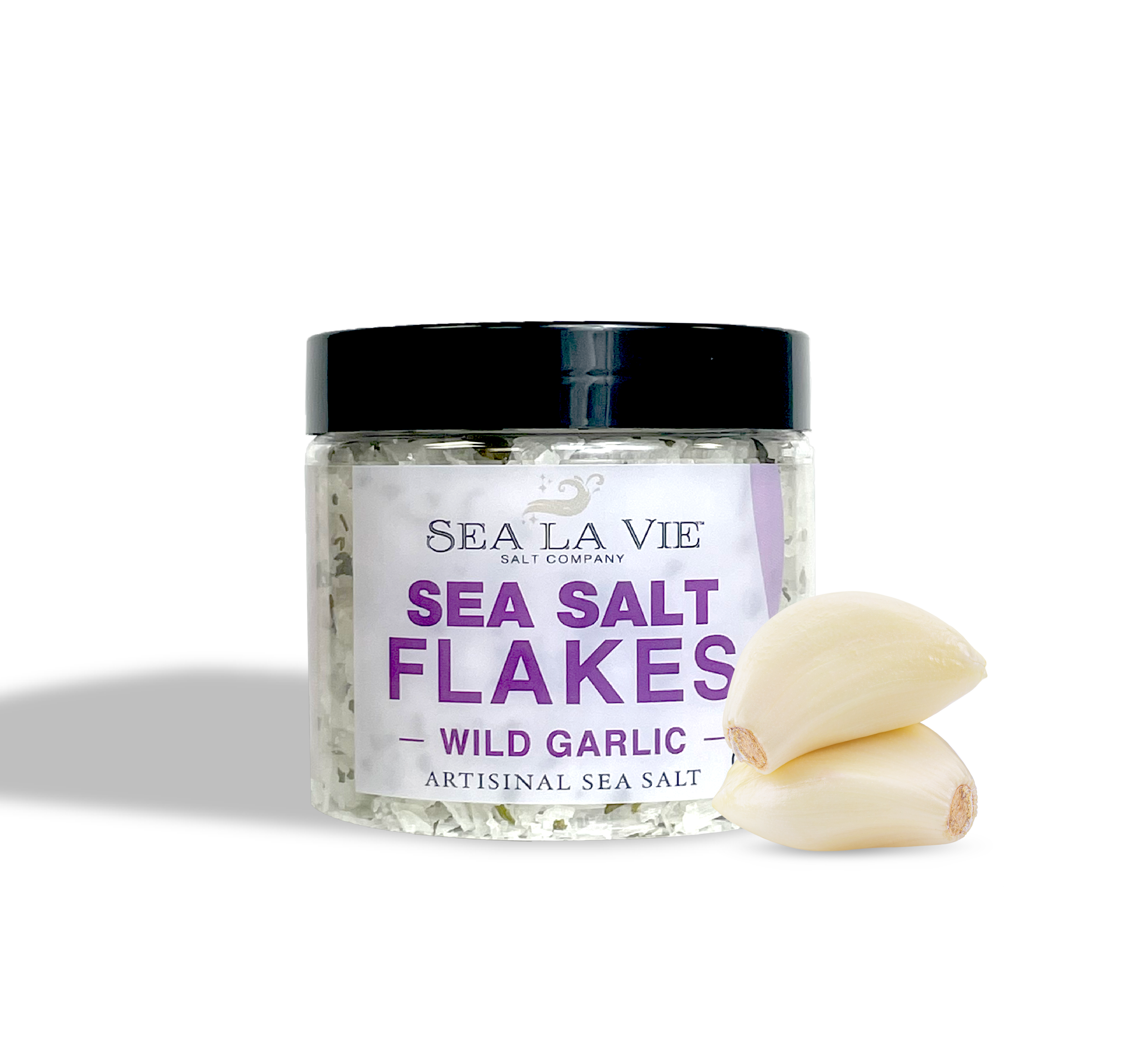 Gourmet Sea salt Flakes | Wild Garlic Sea Salt | Sea La Vie | 3.5 oz