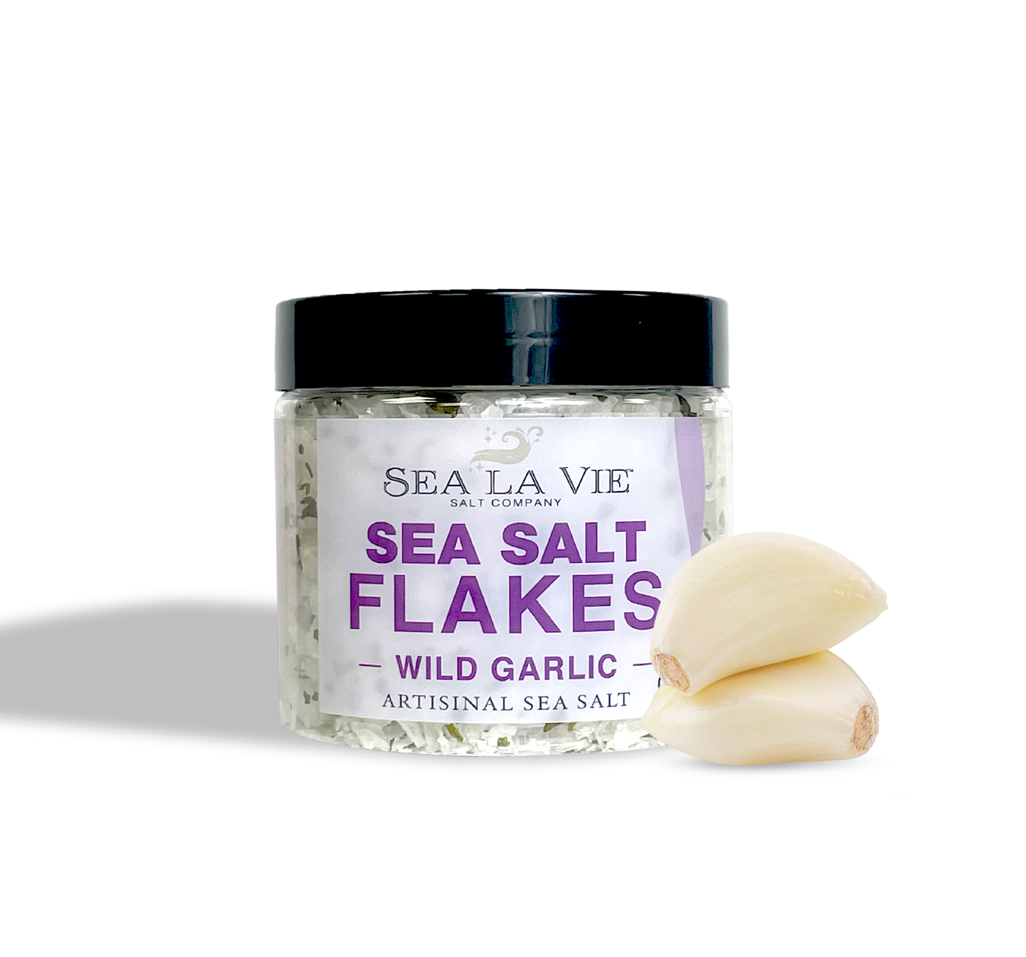 Gourmet Sea salt Flakes | Wild Garlic Sea Salt | Sea La Vie | 3.5 oz