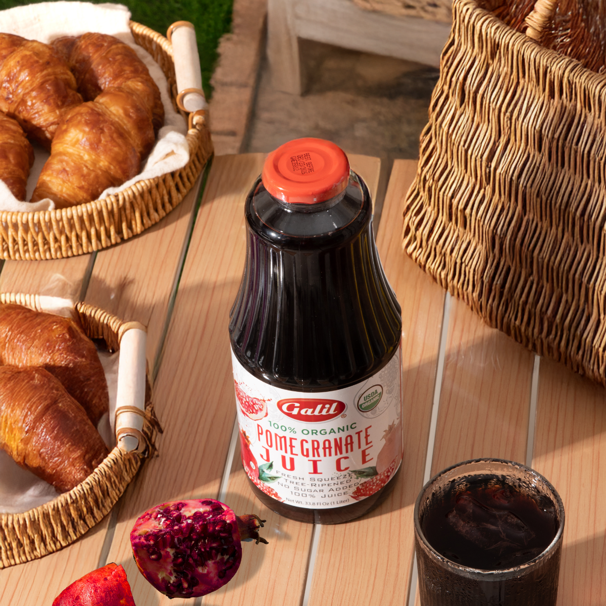 Organic Pomegranate Juice | 100% Juice | 1L | Galil