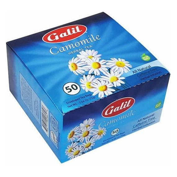 Camomile Herbal Tea | 50' count Teabags | 2.64 oz | Galil - ShopGalil