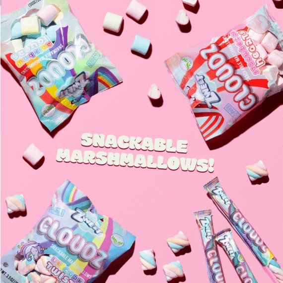 Cloudz Snackable Marshmallows Strawberry Hearts | 3.5 oz | Zweet - ShopGalil