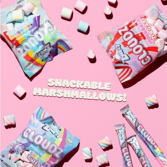 Cloudz Snackable Marshmallows Unicorn Sticks - 24 sticks | 15.2 oz | Zweet - ShopGalil