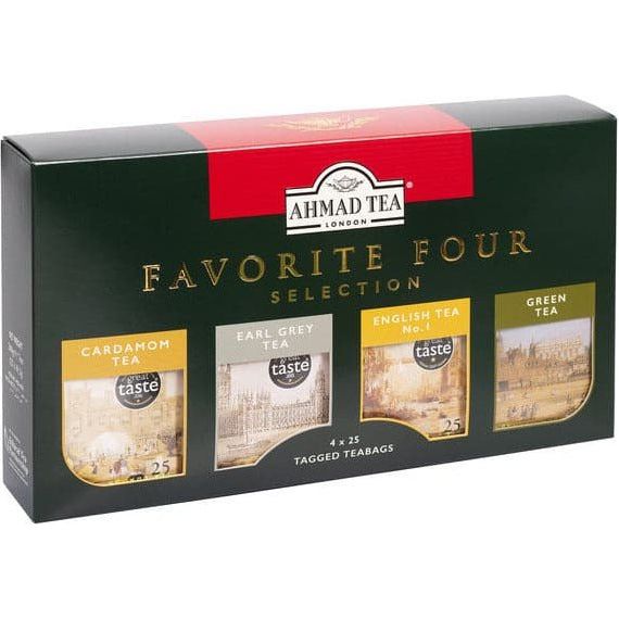 Favorite Four Sampler Box - Black Tea | 4 x 25' Tea Bags | Ahmad Tea - ShopGalil