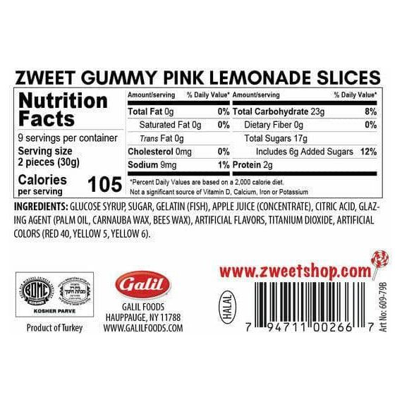 Gummy Pink Lemonade Slices | Zweet | 10 oz - ShopGalil