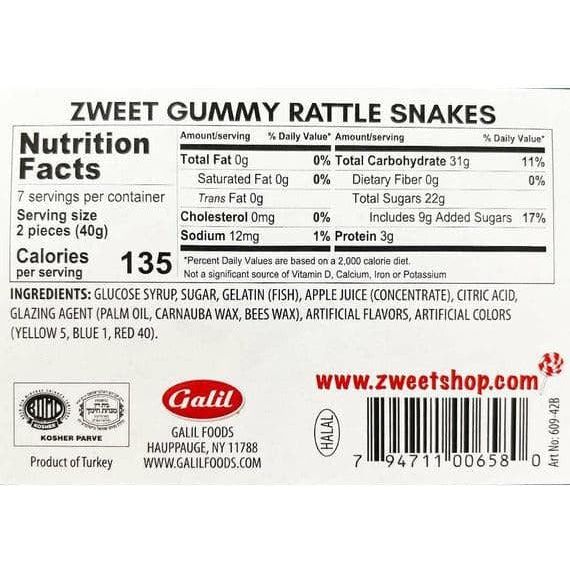 Gummy Rattle Snakes | Zweet | 10 oz - ShopGalil