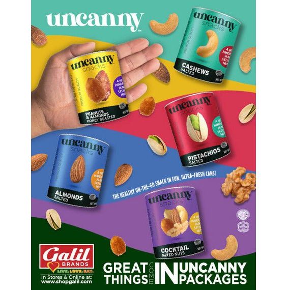 Honey Roasted Peanuts & Almonds | Can | 1.8 oz | Uncanny - ShopGalil