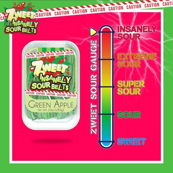 Insanely Sour Green Apple Belts | Zweet | 10 oz - ShopGalil