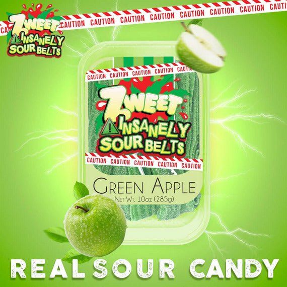 Insanely Sour Green Apple Belts | Zweet | 10 oz - ShopGalil